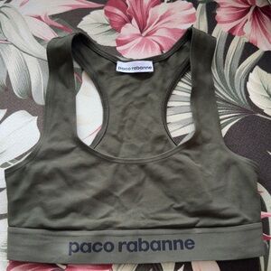 Paco Rabanne Olive Green Sports Bra